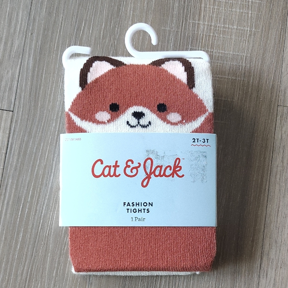 Cat & Jack Red and White Cat Tights